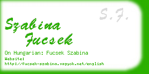 szabina fucsek business card